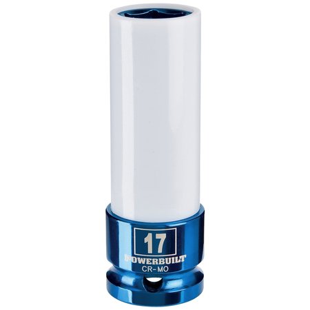 POWERBUILT 1/2" Drive 17Mm Thin Wall Color Lug Nut Skt 941039